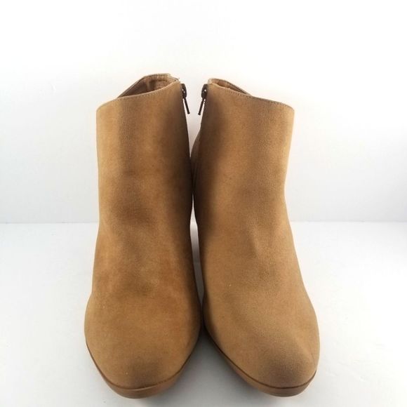 Tan Faux Suede Ankle Booties Size 12 by Just Fab. S646 - Picture 2 of 7